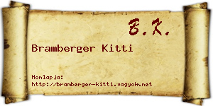 Bramberger Kitti névjegykártya